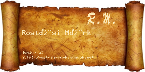Rostási Márk névjegykártya