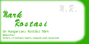mark rostasi business card